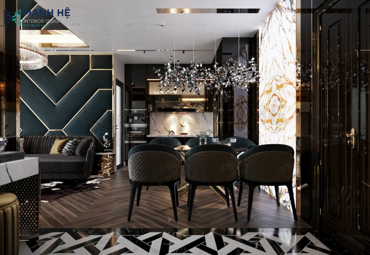 Thiết kế nội thất nhà a Tùng – Gò Vấp 16 Đèn thả trang trí bàn ăn