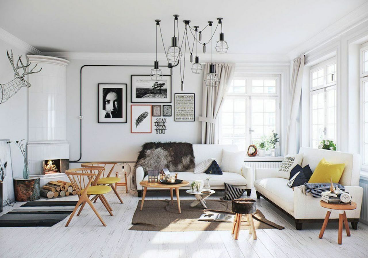 Thiết kế phòng khách 30m2 với sắc trắng chủ đạo làm nổi bật nội thất trong phòng